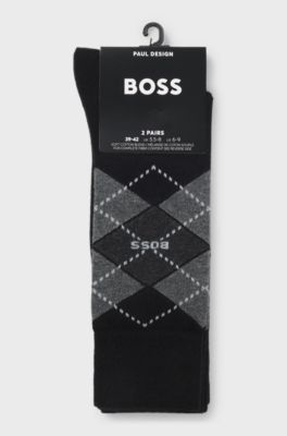 Two-pack of regular-length socks in a cotton blend, Black