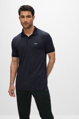 BOSS Active stretch Slim fit Polo Shirt With Glow Effects