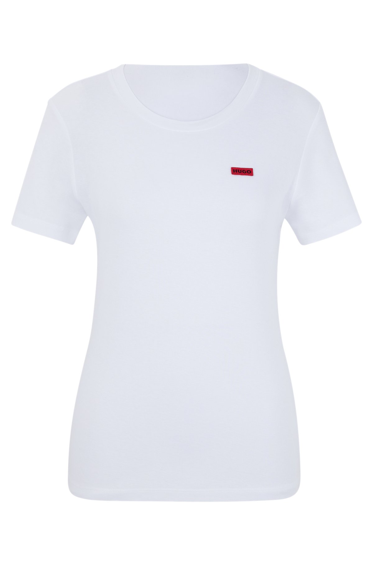 Crew-neck T-shirt in pure cotton with logo detail, White