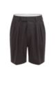 Relaxed-fit shorts in stretch cotton, Black