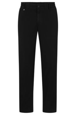 Hugo Boss Slim-fit Trousers In Stretch-cotton Gabardine In Black
