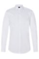 Slim-fit overhemd van gemakkelijk te strijken katoenen popeline, Wit