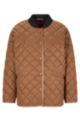 Relaxed-fit quilted jacket in water-repellent recycled fabric, Brown