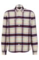 Relaxed-fit overshirt in a checked wool blend, White