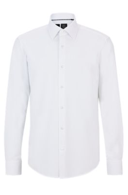 Camicia casual fit in cotone con righe tipiche del marchio nella chiusura interna HUGO BOSS Uomo Abbigliamento Camicie Camicie casual 
