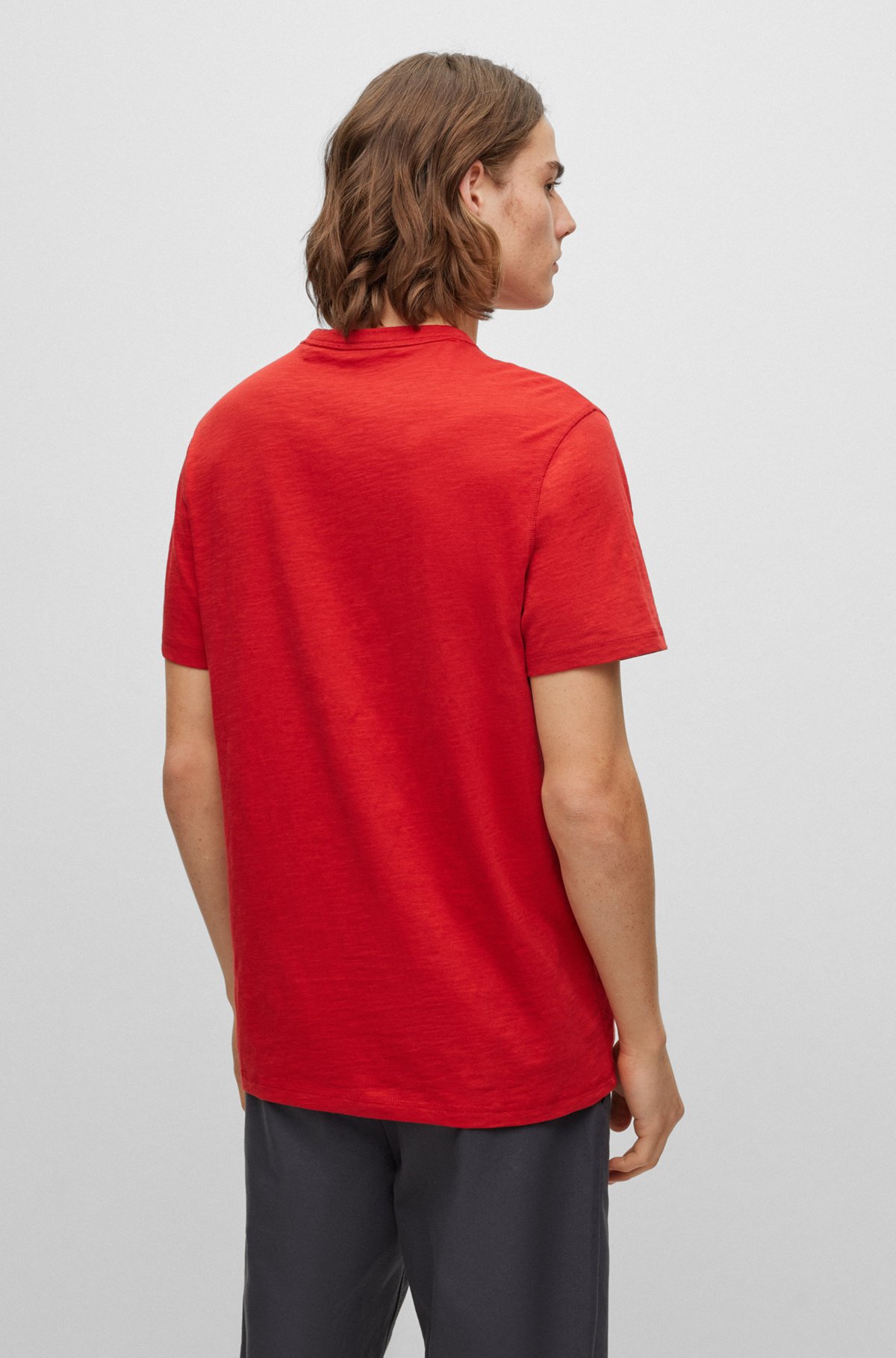 BOSS - Cotton-jersey regular-fit T-shirt with logo patch