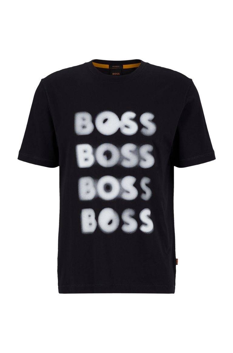 hugoboss.com | Cotton-jersey relaxed-fit T-shirt with logo artwork