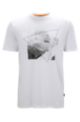 T-shirt van katoenen jersey met artwork met ski-thema, Wit