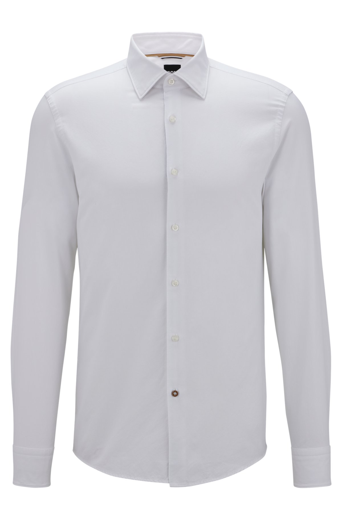 climax Openbaren handig BOSS - Casual-fit shirt in cotton with signature-stripe underplacket