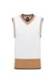 V-neck sleeveless sweater in pure cotton, White