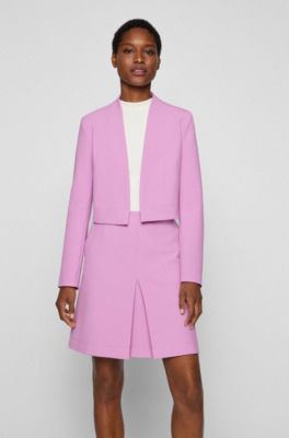 BOSS Cropped Jacket With Edge to edge Front
