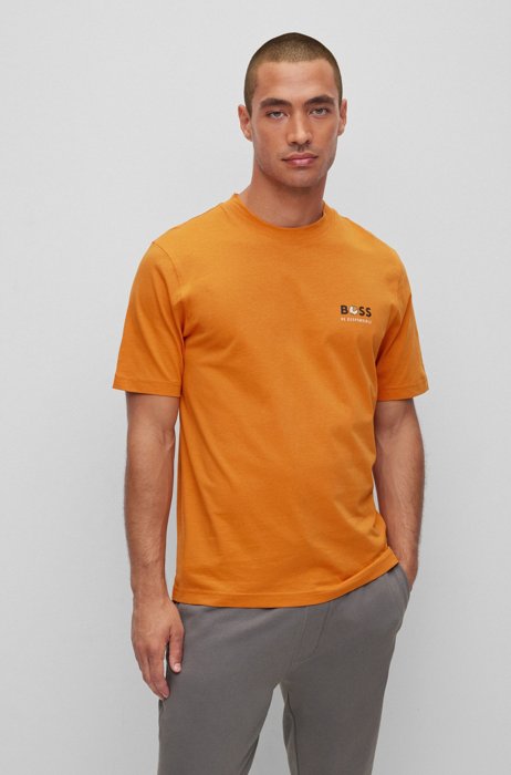 Logo-artwork relaxed-fit T-shirt in recot²®, Orange