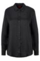 Relaxed-fit blouse with all-over monogram jacquard, Black