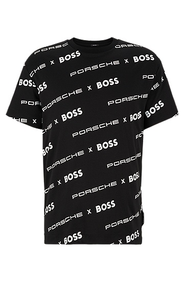 BOSS 博斯双面棉毛 Porsche x BOSS 图案装饰运动衫,  001_Black