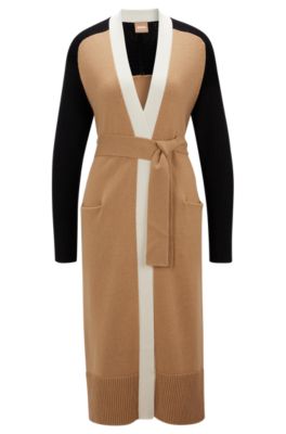 Hugo Boss Fodenia Block Colour Long Wrap Cardigan In Patterned