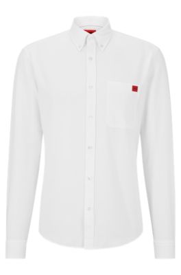Slim-fit shirt in Oxford cotton, White