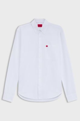 Slim-fit shirt in Oxford cotton, White