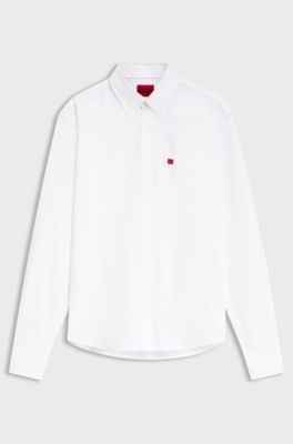 Slim-fit shirt in Oxford cotton, White