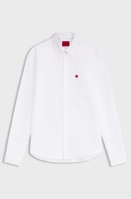 Slim-fit shirt in Oxford cotton, White
