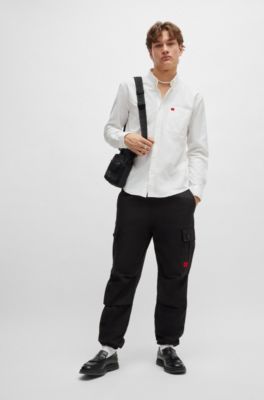 Slim-fit shirt in Oxford cotton, White