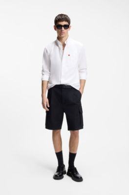 Slim-fit shirt in Oxford cotton, White