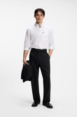 Slim-fit shirt in Oxford cotton, White