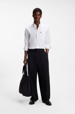 Slim-fit shirt in Oxford cotton, White