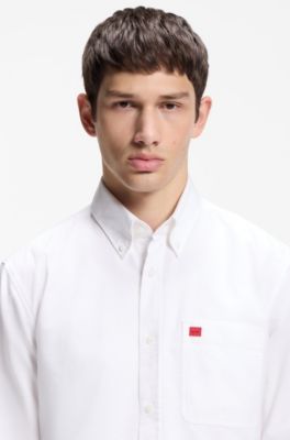 Slim-fit shirt in Oxford cotton, White