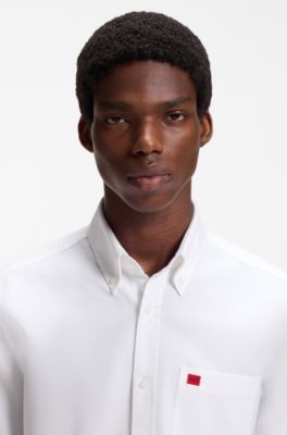 Slim-fit shirt in Oxford cotton, White