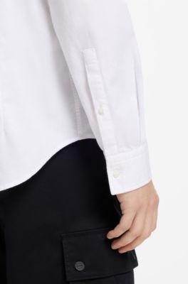 Slim-fit shirt in Oxford cotton, White