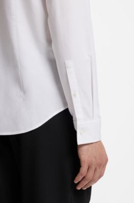 Slim-fit shirt in Oxford cotton, White