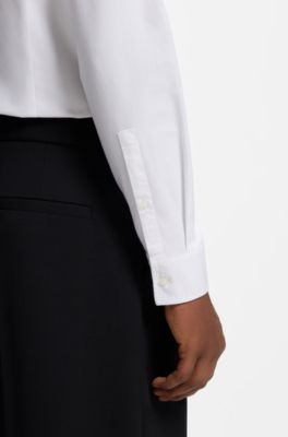 Slim-fit shirt in Oxford cotton, White