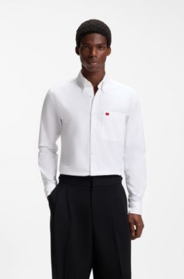 Slim-fit shirt in Oxford cotton, White