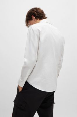 Slim-fit shirt in Oxford cotton, White