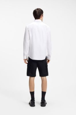 Slim-fit shirt in Oxford cotton, White