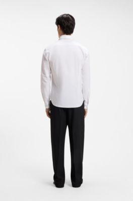 Slim-fit shirt in Oxford cotton, White