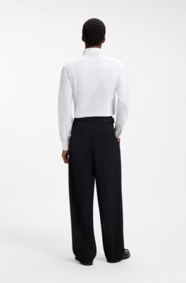 Slim-fit shirt in Oxford cotton, White
