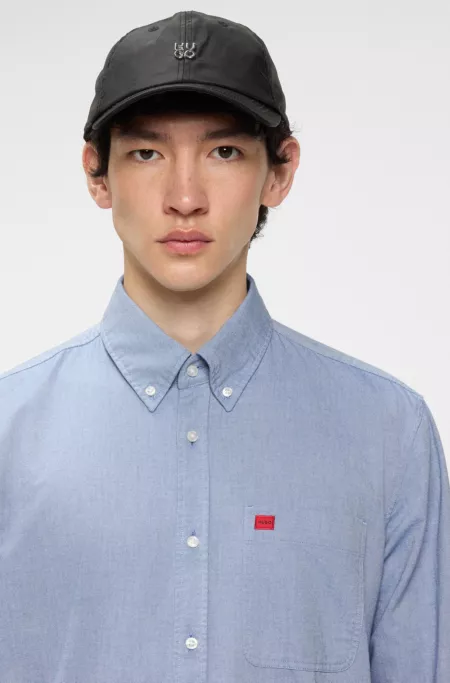 Slim-fit button-down shirt in washed Oxford cotton