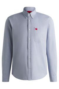 Slim-fit shirt in Oxford cotton, Light Blue
