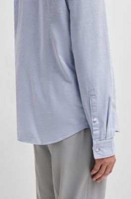 Slim-Fit Button-Down-Hemd aus gewaschener Oxford-Baumwolle, Hellblau