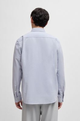 Slim-Fit Button-Down-Hemd aus gewaschener Oxford-Baumwolle, Hellblau