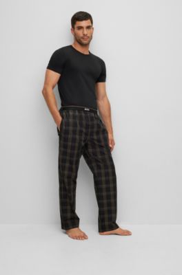 Visiter la boutique BOSSBOSS Hommes Urban Pants Bas de Pyjama en Popeline de Coton à Carreaux avec Taille à Logo 