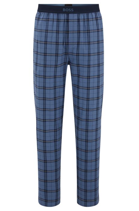 Pantaloni del pigiama in cotone elasticizzato con elastico in vita con logo HUGO BOSS Uomo Abbigliamento Abbigliamento per la notte Loungewear 