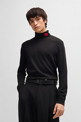 Black Polo Shirt with with Black Micropattern Pants