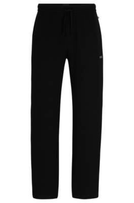 Hugo Boss Waffle Cotton-blend Pyjama Bottoms With Logo Embroidery