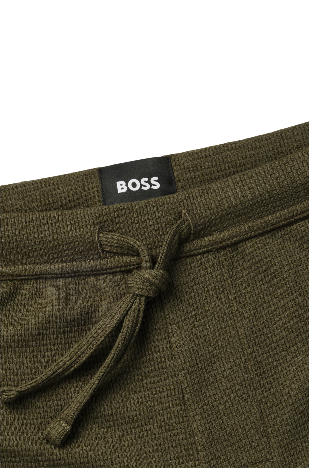 Cotton-blend pyjama bottoms with embroidered logo, Dark Green