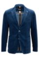 Slim-fit jacket in stretch-cotton corduroy, Blue