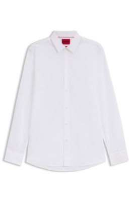 Extra-slim-fit shirt in stretch-cotton poplin, White