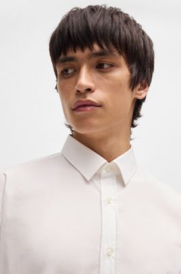 Extra-slim-fit shirt in stretch-cotton poplin, White