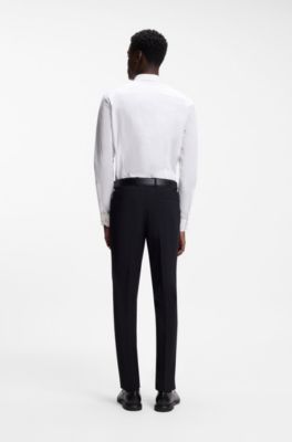 Extra-slim-fit shirt in stretch-cotton poplin, White